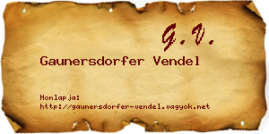 Gaunersdorfer Vendel névjegykártya